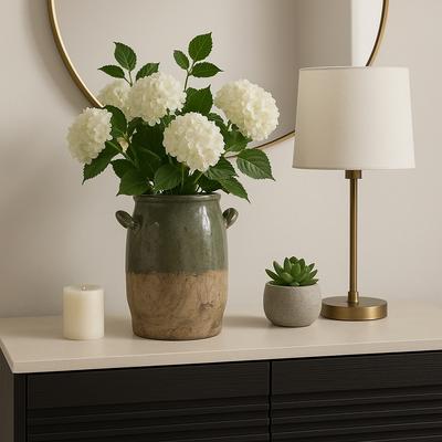 Sagebrook Home "Rustic Table Vase for Home Decor with Glaze Finish - 12"", Green & Brown"