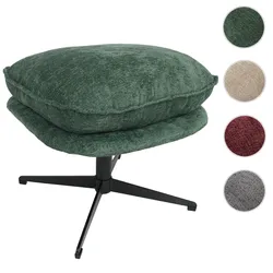 Hocker mit Polster HWC-P32, Sitz-/Fußhocker Fußablage Ottomane Stoff/Textil Chenille (370 g/m2) ~ grün