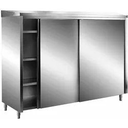 SARO Edelstahl-Lagerschrank mit Schiebetüren, 1800 x 700 x 2140 mm