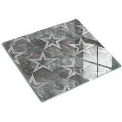 GLASPLATTE 60x52 cm Steinsterne
