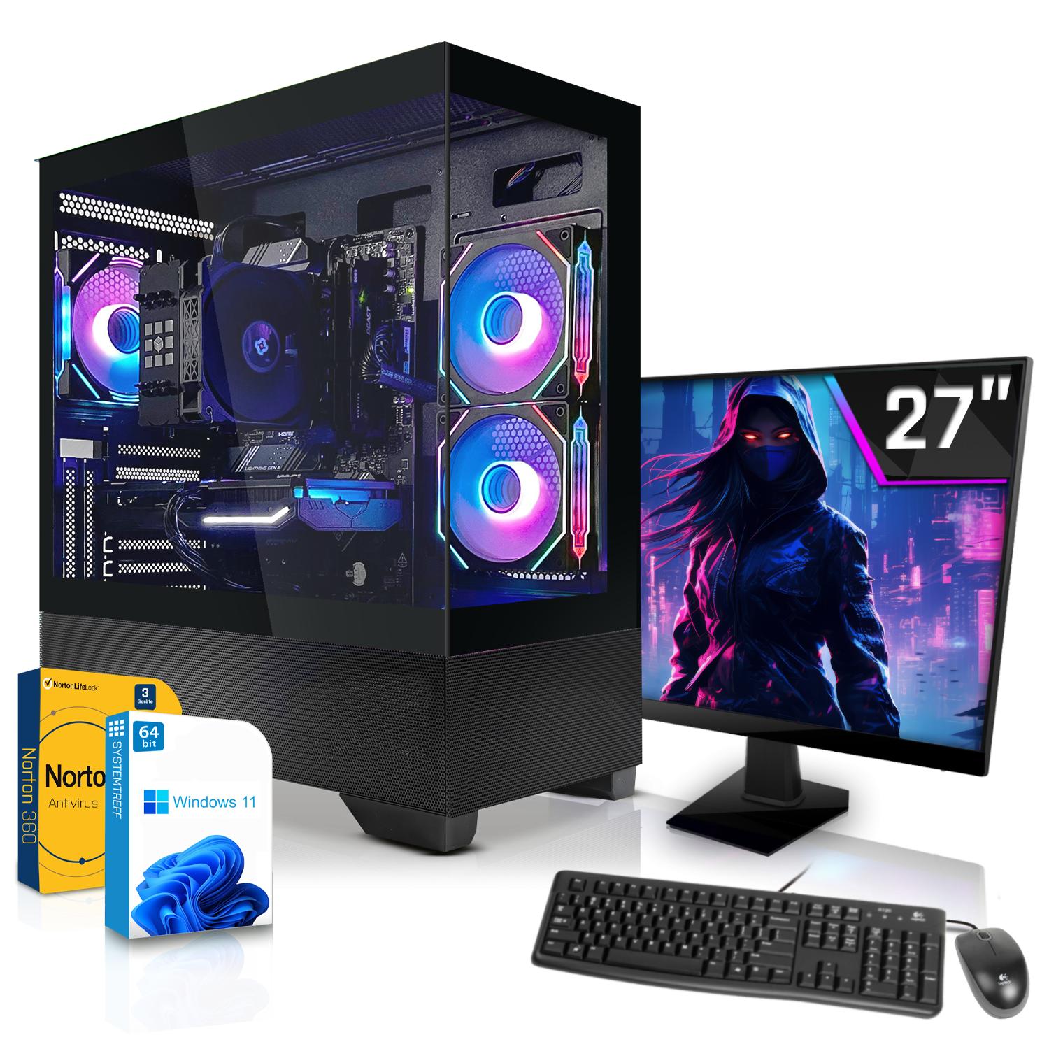 SYSTEMTREFF Büro PC-Set - Core i5-14400 - Intel UHD Graphics 770 - 32GB DDR4 - 1TB NVMe - 27 Zoll Monitor - Windows 11 Pro - Desktop
