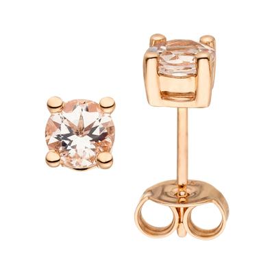 Paar Ohrstecker JOBO, rosa (roségold 585), Ohrringe, Damen, Roségold 585, 585 Roségold mit Morganit
