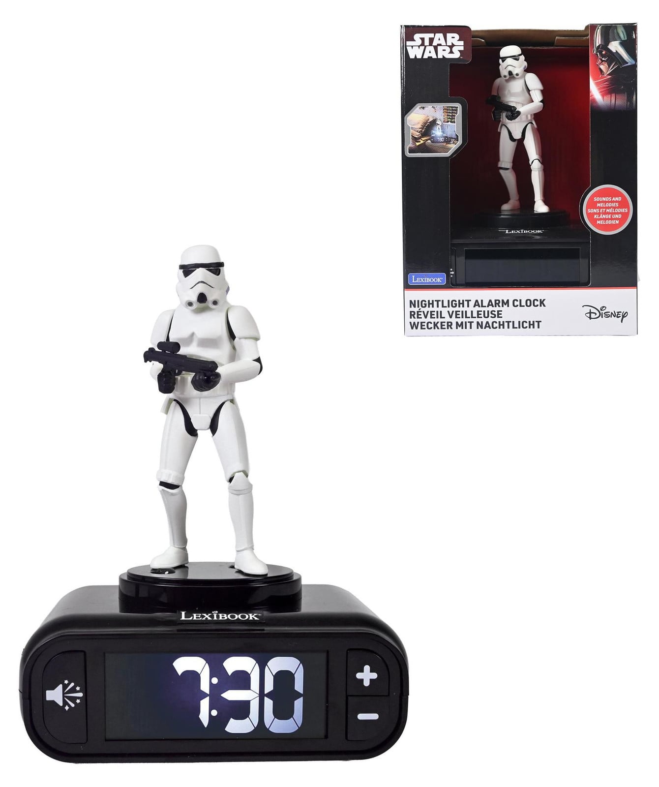 Lexibook Disney Star Wars Stormtrooper 3D-nachtlampje met wekkerfunctie en geluidseffecten