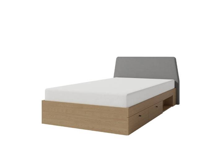 Bett – ALESSIO System – 90–120 cm – Dunkel Eiche – 137 cm