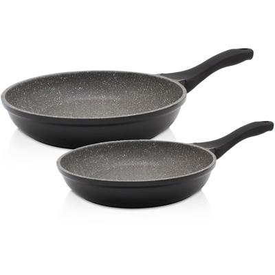 Pfannen-Set KRÜGER "Barcelona", schwarz, Pfannen, Ø 24/28 cm, Induktion