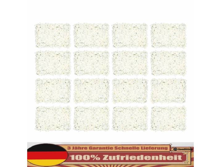 Paquet de 20 panneaux muraux de fleurs artificielles 24 ''x 16'', panneaux muraux de fleurs blanches, panneaux de fleurs en soie pour tapis mural de fleurs artificielles pour la décoration