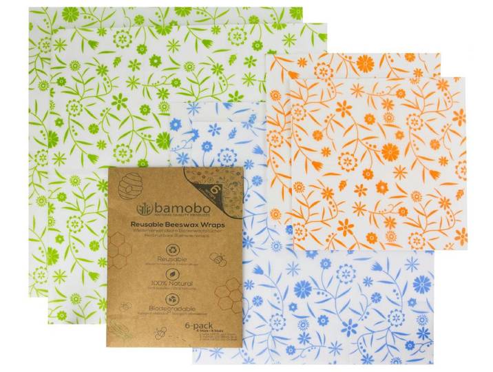 Bamobo - Vershoud Doeken - Bijenwas - Multicolor - 6 Stuks