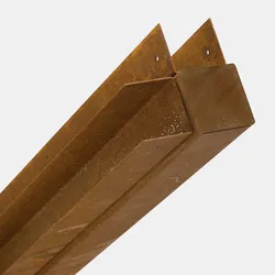 BambusBASIS Modul5 Eckpfosten für Zaunfeld 92 - 95 cm, Cortenstahl, Ankerplatte