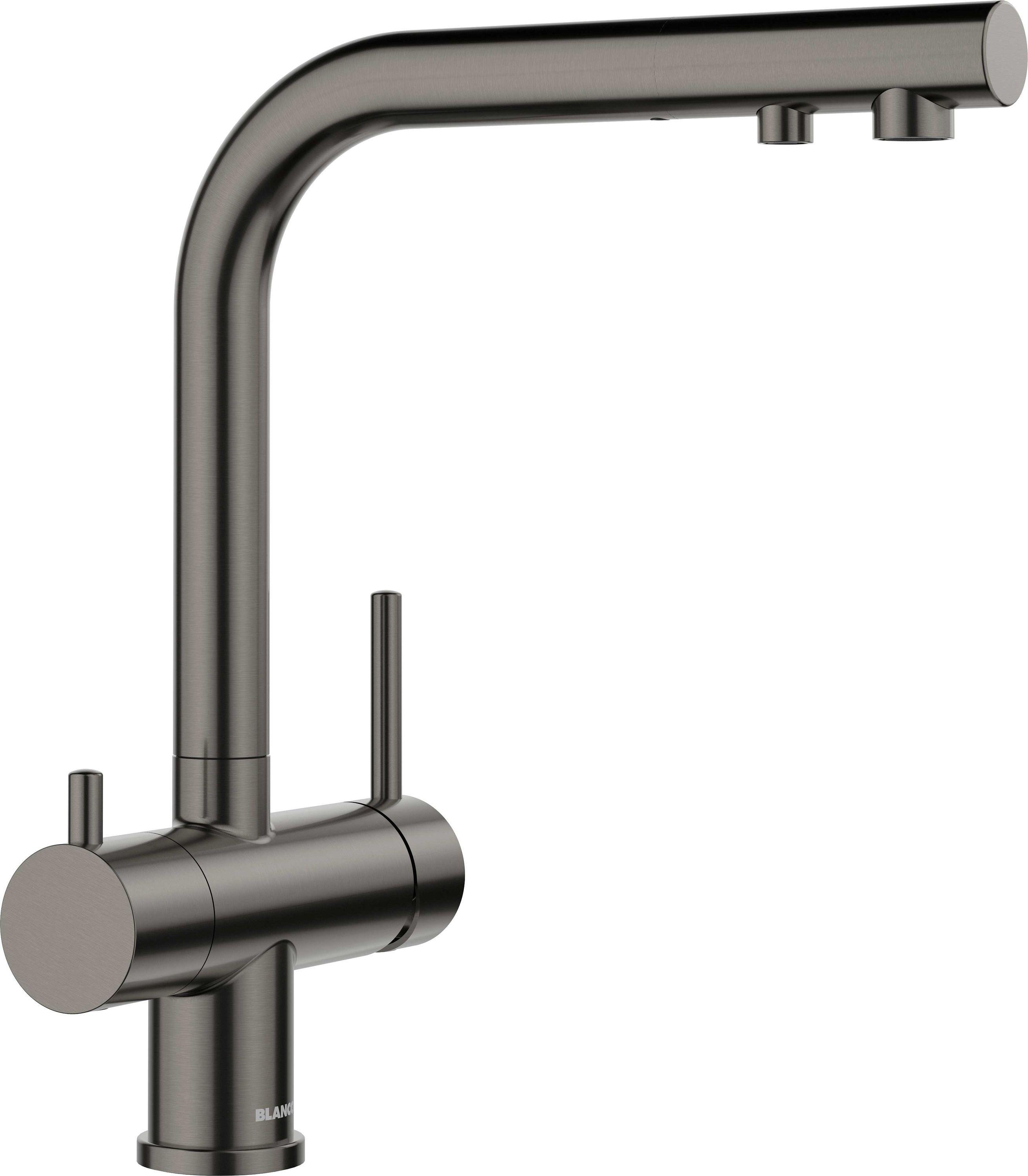 Blanco Küchenarmatur mit Filterfunktion FONTAS II satin dark steel satiniert 527736