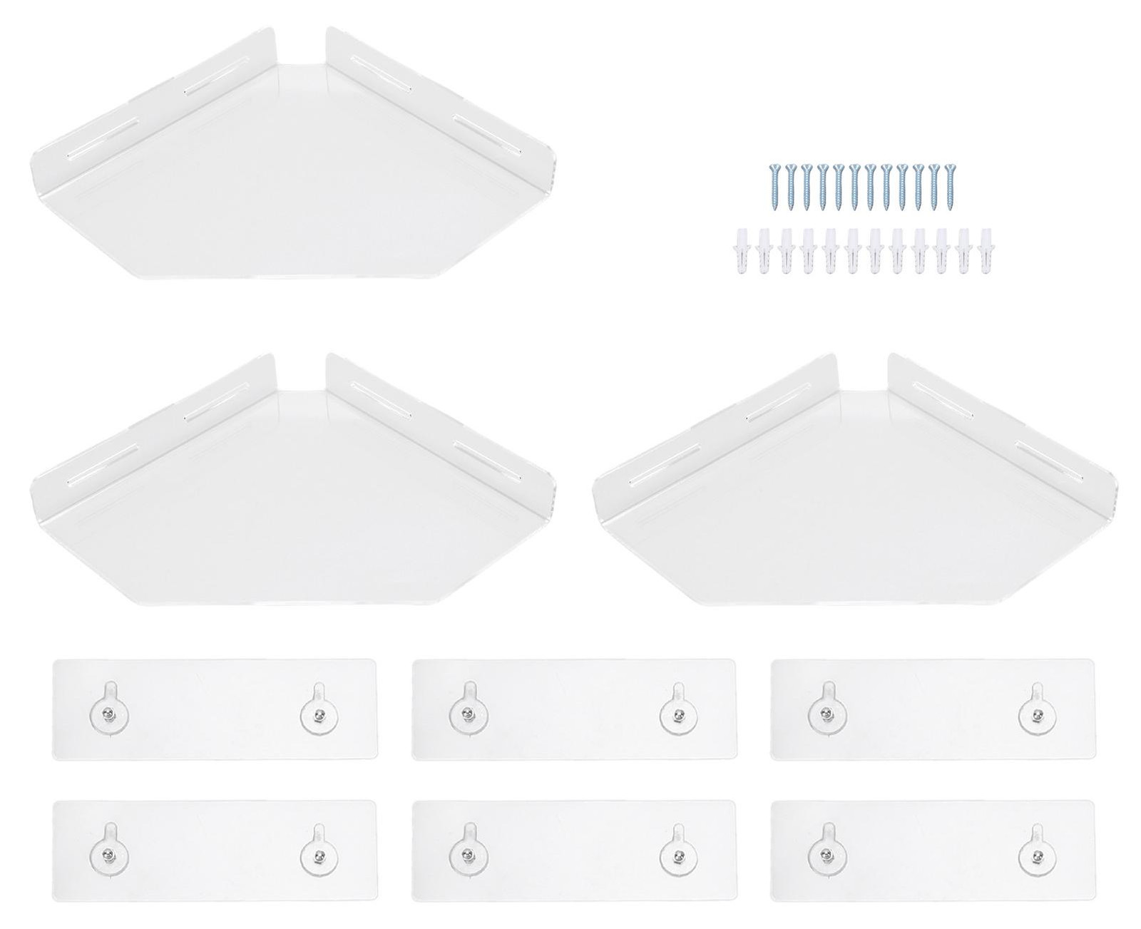 Gistuch Acryl Hoekplanken voor Wandmontage, Zwevende Opbergers voor Woonkamer, Slaapkamer, Badkamer en Keuken