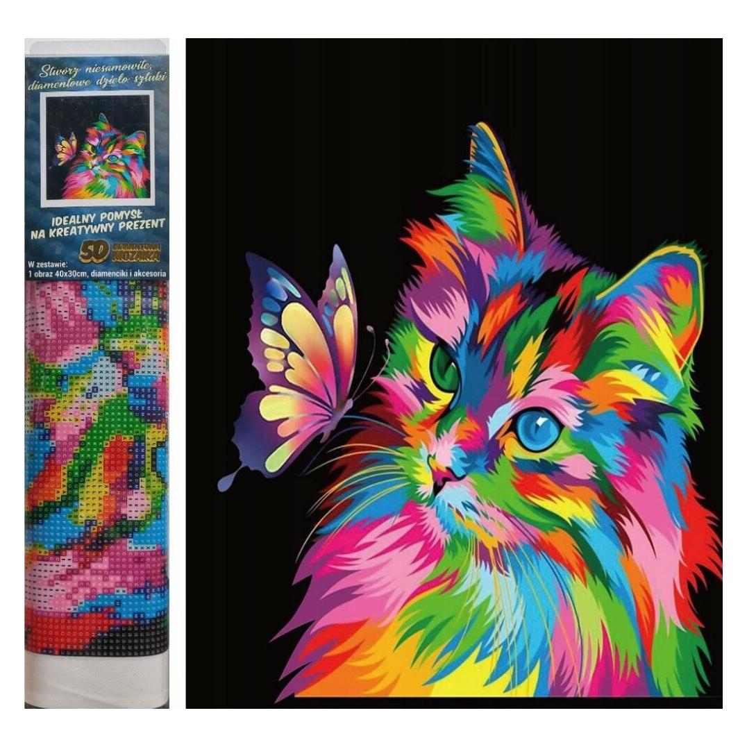 Norimpex Diamant Malerei Farbige Katze 30x40cm (1007120)