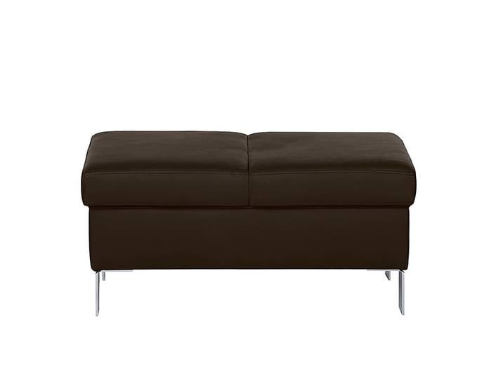Livetastic Hocker Monaco, Dunkelbraun, Metall, Echtleder, Rindleder, rechteckig, 91x44x57 cm, Wohnzimmer, Hocker, Sitzhocker