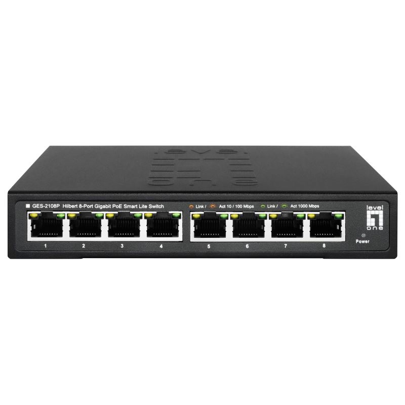 LevelOne Switch 8x GE GES-2108P Hilbert 112W 8xPoE+
