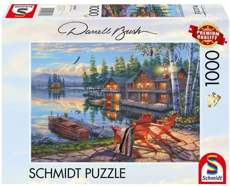 Puzzle 1000 pcs Sur les rives du lac Loon, New York - Puzzles Schmidt