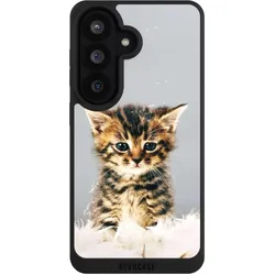 Nivocase Handyhülle für Samsung Galaxy S26 Hülle NIVOpure Case Schwarz Feder Haustier Katze (Samsung Galaxy S26), Smartphone Hülle, Schwarz