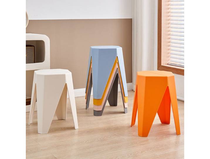 Tabouret de salle à manger Simple et créatif, moderne et créatif, épais, empilable, léger, de luxe, à la mode, en plastique, pour la maison