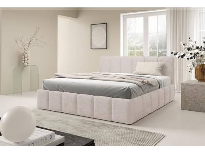 Dekori Möbel Polsterbett KALLA Slim mit Bettkasten (Perfect Harmony 02, 180x200)