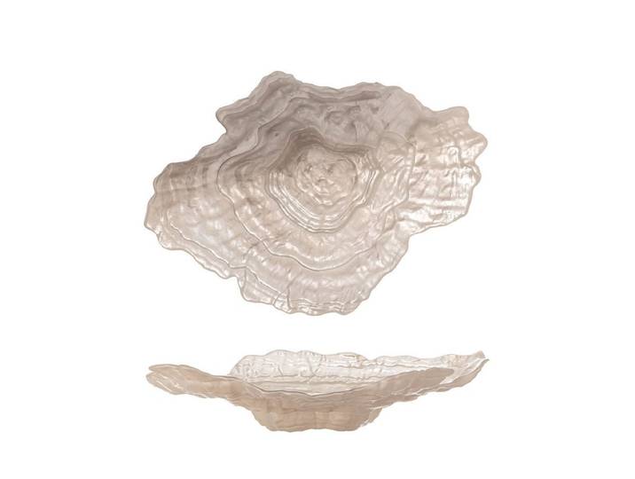 Schale Akuri – aus Glas in Natur mit organischer Form - Beige - Luxusbetten24