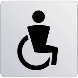 KEUCO PLAN Türschild Symbol Behinderten-WC, zum Kleben, verchromt, 14968010000