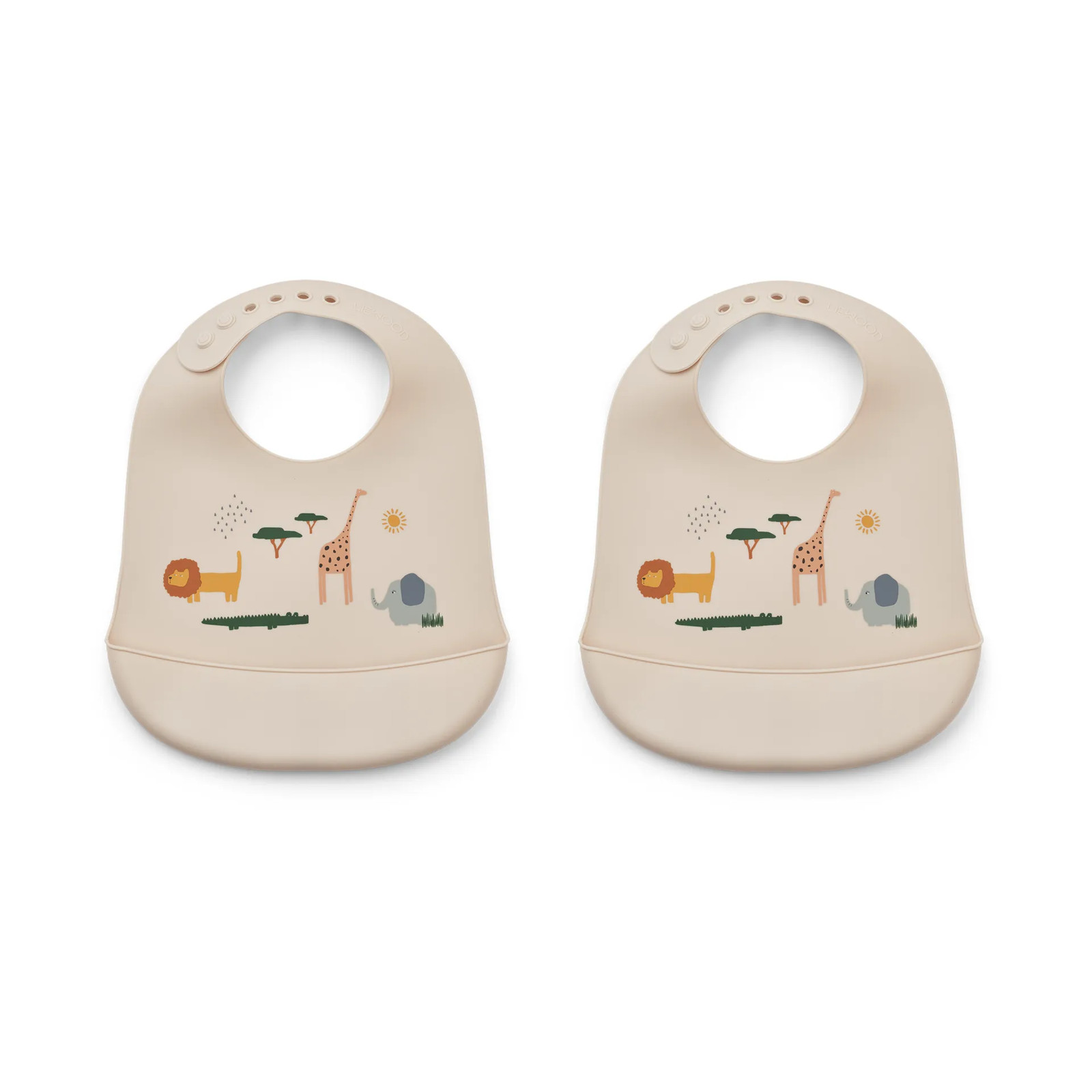 Liewood Tilda siliconen slab 2-pack Safari sandy mix