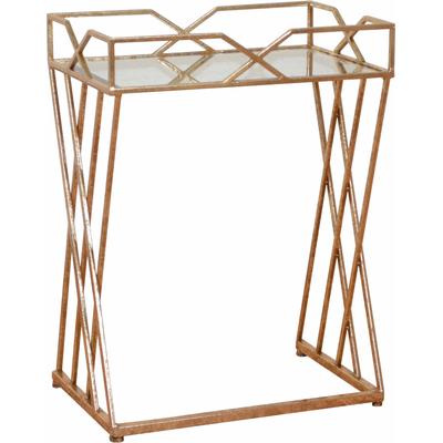 Beistelltisch HOME AFFAIRE, gold (goldfarben), B:46cm H:55cm T:31cm, Tische, Beistelltisch, mit hochwertiger Spiegelglasplatte