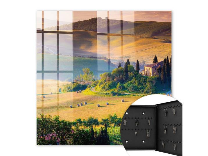 SCHLÜSSELBOX Schwarz 30x30 cm- Türöffnung nach rechts - Toskanische Idylle