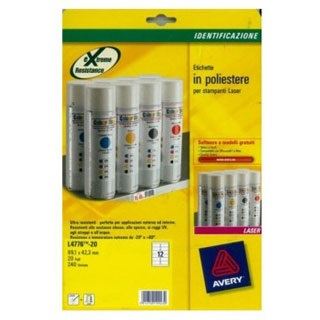 AVERY Zweckform 240 wetterfeste Folienetiketten L4776-20 weiß 99,1 x 42,3 mm