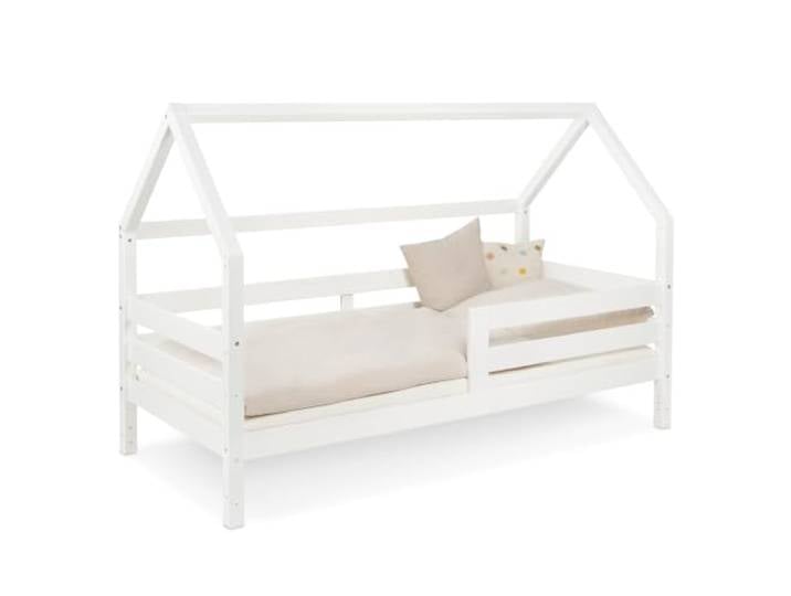 Ehrenkind® Hausbett 90x200 Weiß, Montessori Bett mit Rausfallschutz