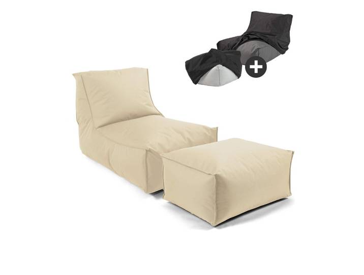 OUTDOOR SITZSACK mit Hocker und Hülle Der Sundowner