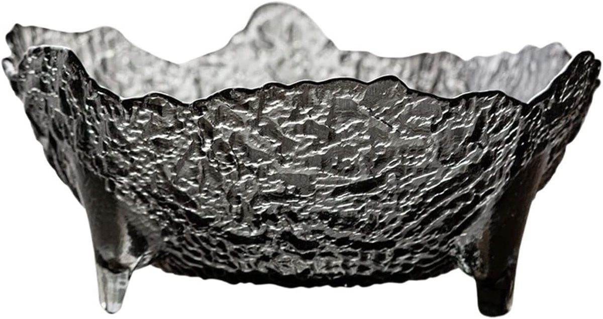 Glazen Fruitkom Grijs - Creatieve Dessert Schaal voor Keuken Decoratie - Diameter: 21,5 cm