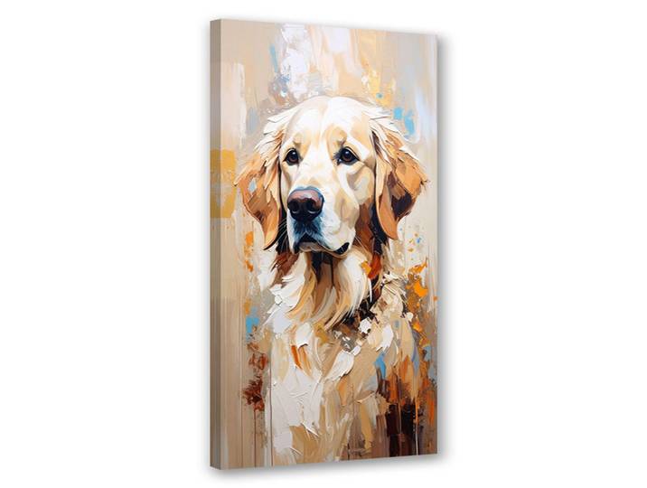 Feeby Leinwandbild Labrador Retriever Hund Tier 60x120cm, Beige, Tiere, Rechteckig, 60x120 cm, Bilder & Rahmen, Bilder, Leinwandbilder