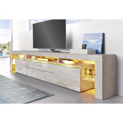 Lowboard BORCHARDT MÖBEL "Lima", grau (beton), Sideboards, Lowboard, Breite 220 cm