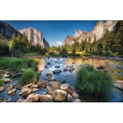 Fototapete PAPERMOON "Yosemite Rive Reflexion", bunt, B:2,5m L:1,86m, Vlies, Tapeten