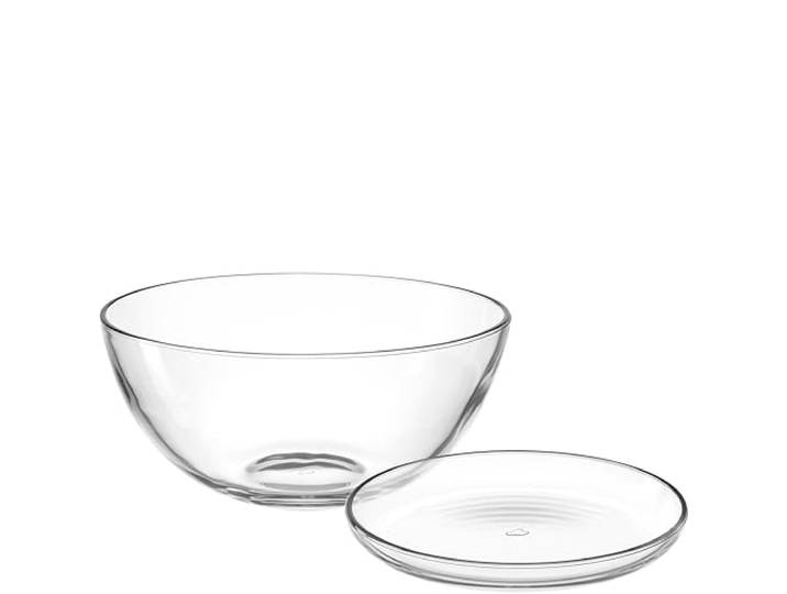 LEONARDO HOME CUCINA Schalenset 5 tlg. Set Glasteller und Servierschale Für Frühstück, Dessert, Snacks Kombinierbar im Alltag Schlicht und modern Ideal als Tischgedeck klar 066350