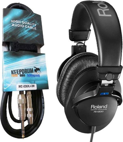 Roland RH-200 Koptelefoon, zwart, met 3 meter verlengkabel