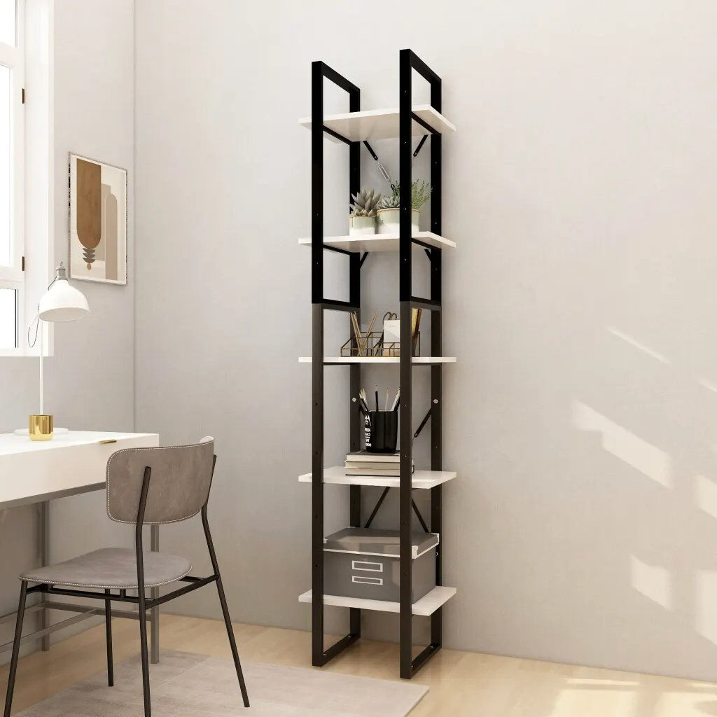 17 Stories Hars 175 cm H Etagere Bookcase White 175cm H x 40cm W x 30cm D
