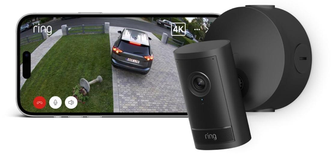 Ring Outdoor Camera 4K Pro, Außenkamera mit PoE-Adapter (neueste Generation), Si