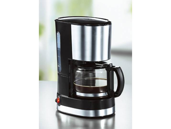 Kaffeemaschine mit Permanentfilter, Edelstahl/Schw.