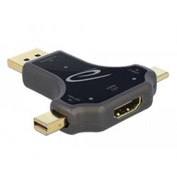 Delock 64060 DisplayPort / HDMI / USB-C® Adapter [1x DisplayPort Stecker, Mini-DisplayPort Stecker, USB-C® Stecker - 1x HDMI-Buchse] Schwarz