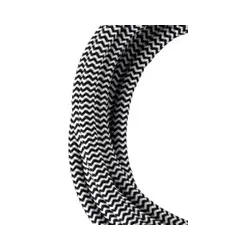 Bailey Textilkabel 3x0,75mm2, schwarz/weiß, 3m