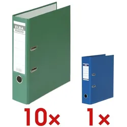 Elba 10x Ordner »rado brillant« 10002261 inkl. 1x Ordner »Strong-Line« grün, 8x31.8x28.5 cm