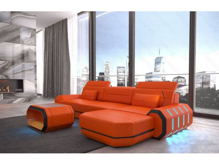 Ecksofa Roma L-Form aus Leder