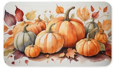 "Stupell Autumn Harvest Pumpkin Printed Anti-Fatigue Floor Mat, 30""x18"""