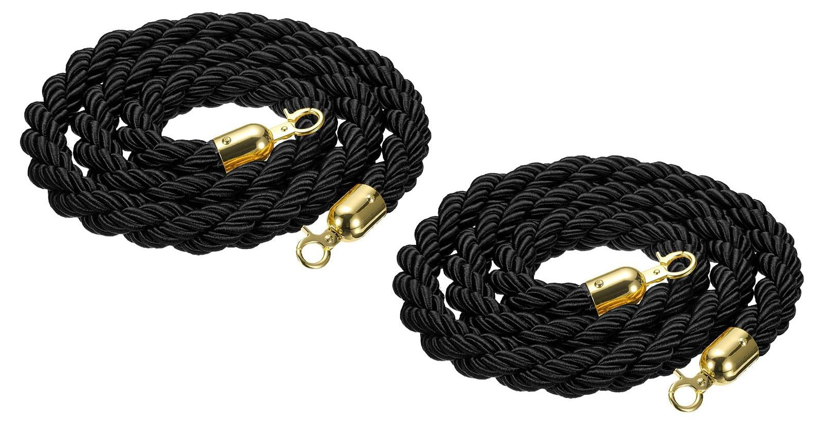 Dripio Set van 2 afschermkabels met haken, zwart-goud, 2 meter
