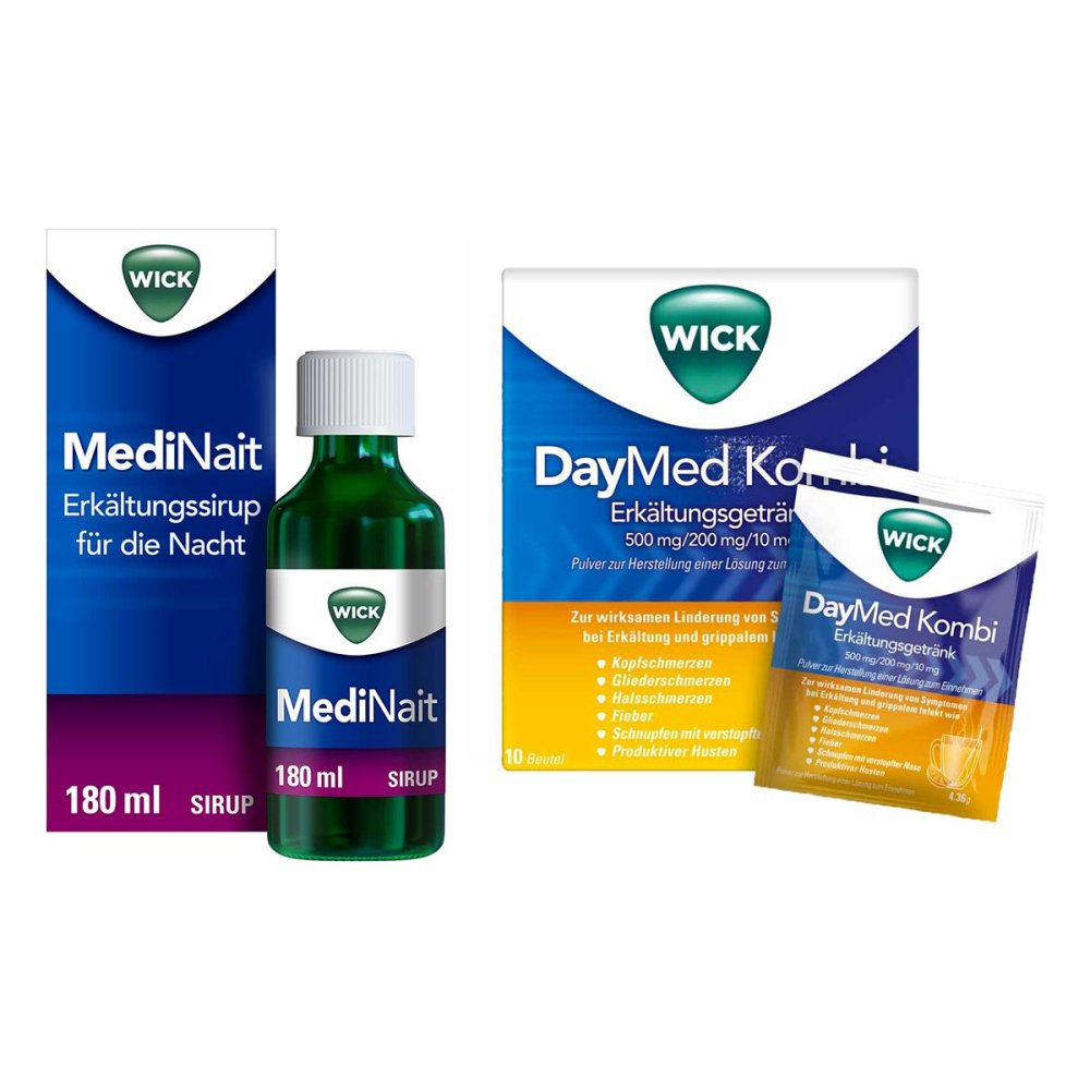 Wick MediNait Erkältungssirup für die Nacht 180 ml + Wick DayMed 08102438