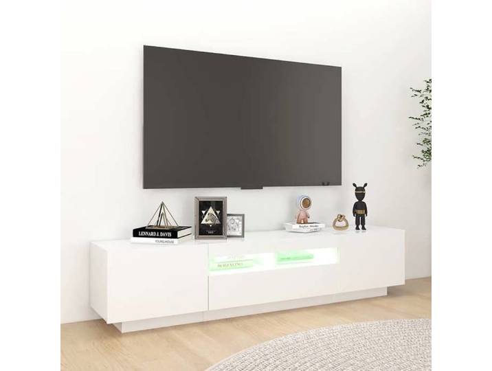 Magnifique Blanc Banc TV - Meuble TV avec lumières LED Blanc 180x35x40 cm &&20193