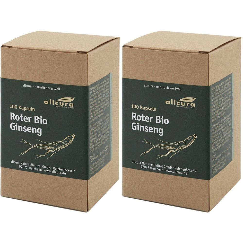 2x Roter BIO Ginseng Kapseln 2x100 St