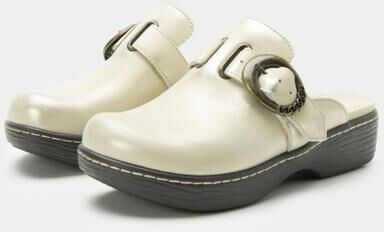 Women's Osmosis Open Back Rocker Clog Heel by Alegria in Gold (Size 41 M)