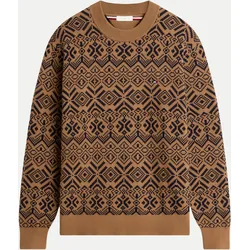 Gemusterter Pullover Braun L