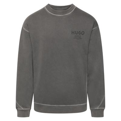 Sweatshirt HUGO "Nevecrew", Herren, Gr. L, schwarz001, Sweatware, Obermaterial: 100% Baumwolle, unifarben, loose fit normal, Rundhals, Bündchen, Sweatshirts Sweatshirt, loose fit gewaschene Qualität, tonaler Logo-Druck